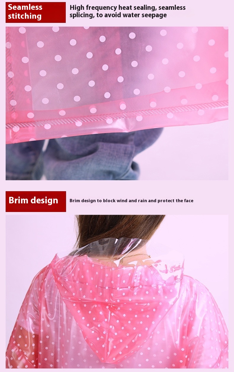 Title 2, Polka Dot Raincoat Long Thickened Walking Tour