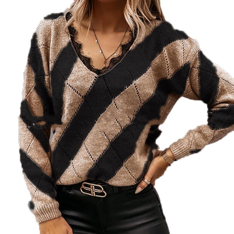 Title 5, V-neck Casual Sweater Pullover Sweater