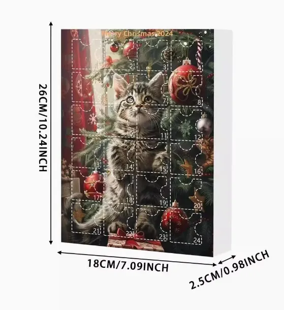 Cute Christmas Advent Cat Countdown Acrylic Calendar - Shop at LoveMi