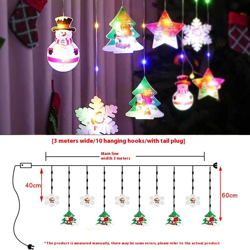Painted Christmas Curtain Lights Holiday Layout Rubber-covered