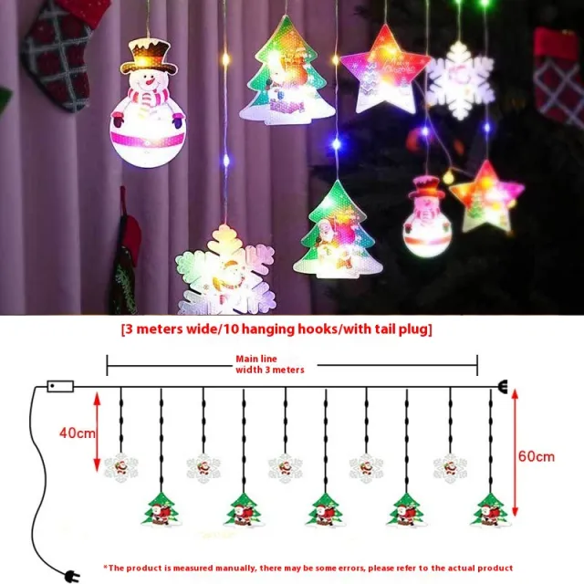 Painted Christmas Curtain Lights Holiday Layout Rubber covered Wire Ambience Light Color - Shop at LoveMi