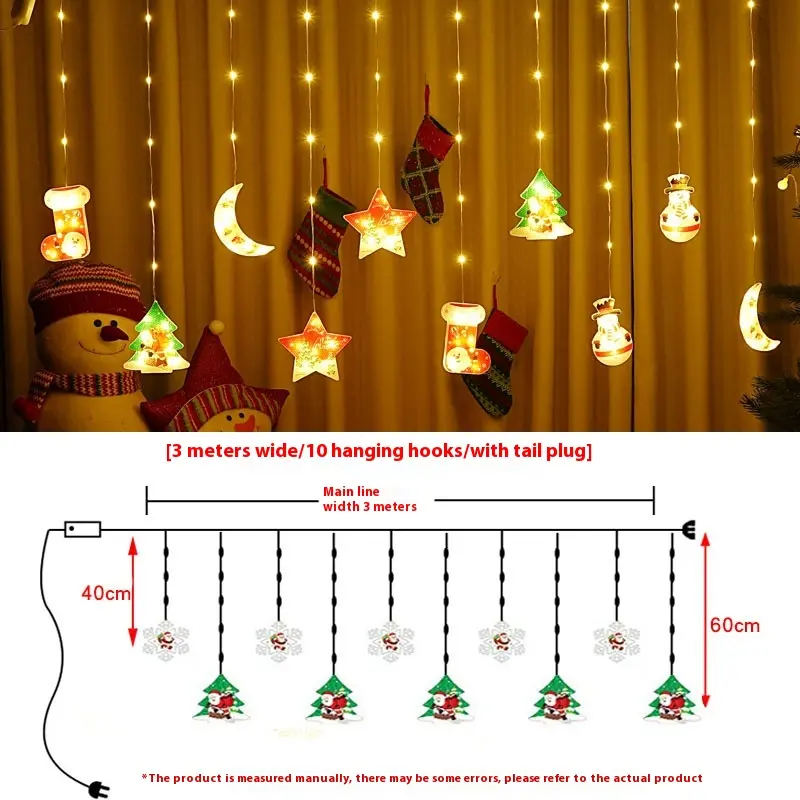 Painted Christmas Curtain Lights Holiday Layout Rubber-covered