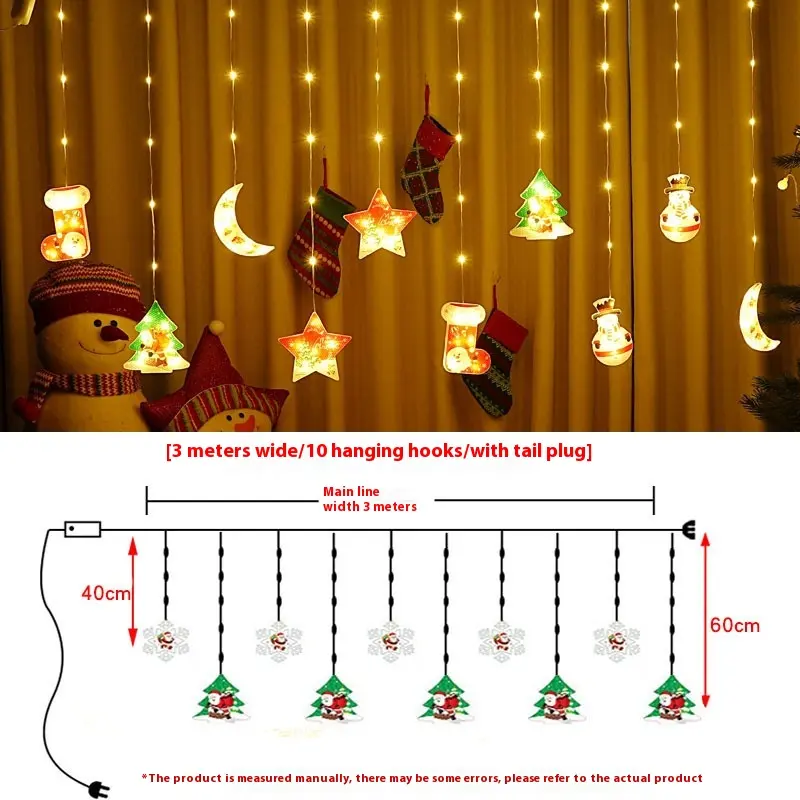 Painted Christmas Curtain Lights Holiday Layout Rubber-covered