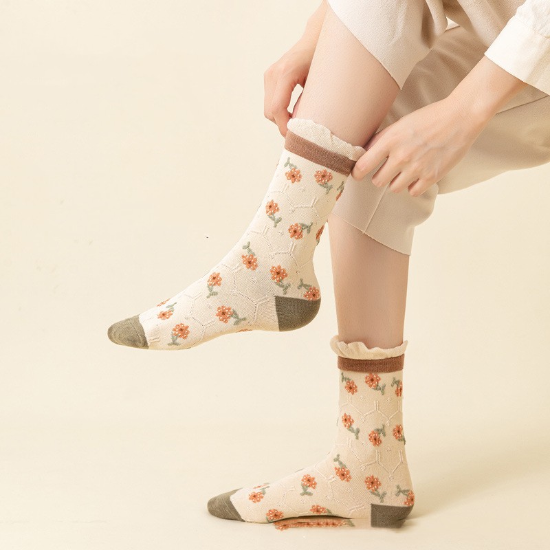 Title 1, Long-staple Cotton Socks Autumn And Winter Prin...