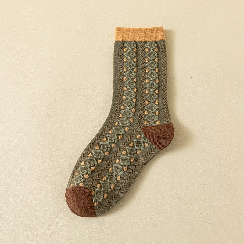 Title 6, Long-staple Cotton Socks Autumn And Winter Prin...