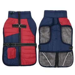Autumn And Winter Thick Warm Dog Coat - Wine Red Navy Blue - View 1