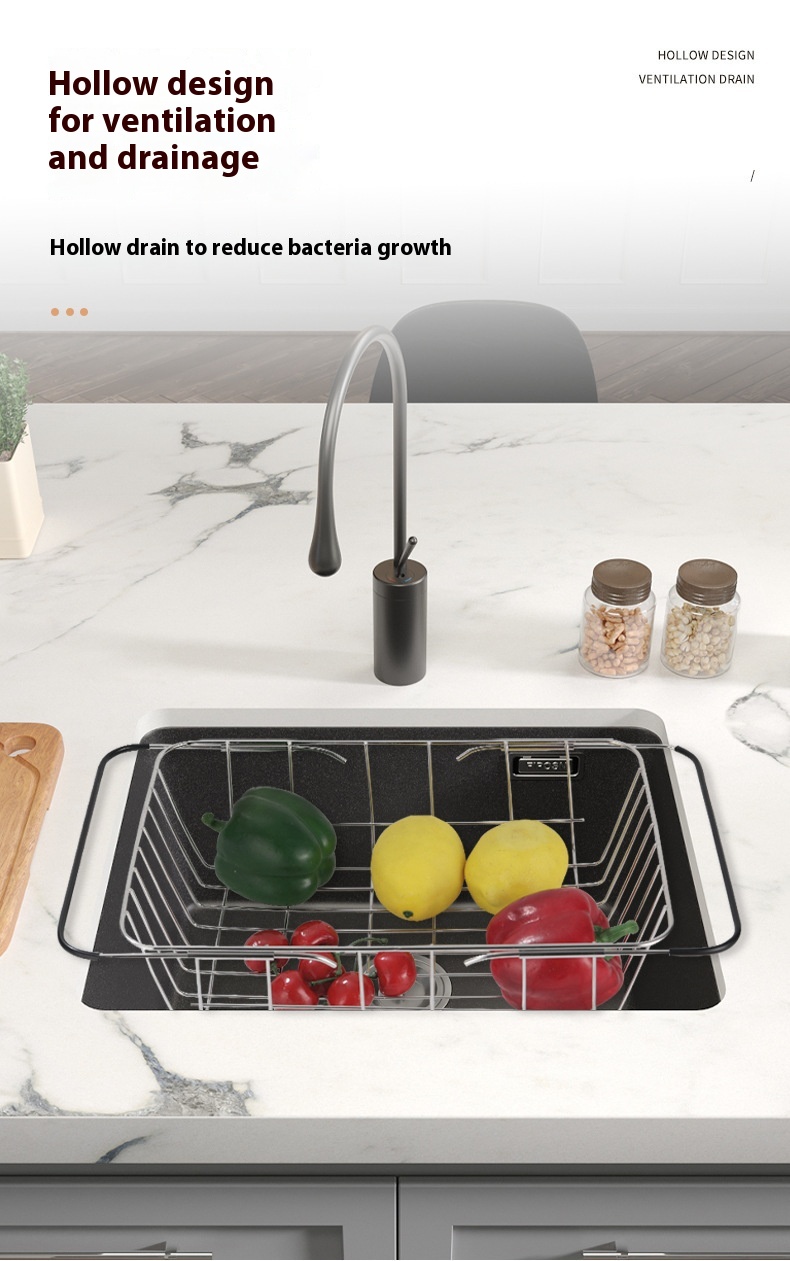 Title 13, Kitchen Sink Telescopic Stainless Steel Basket ...