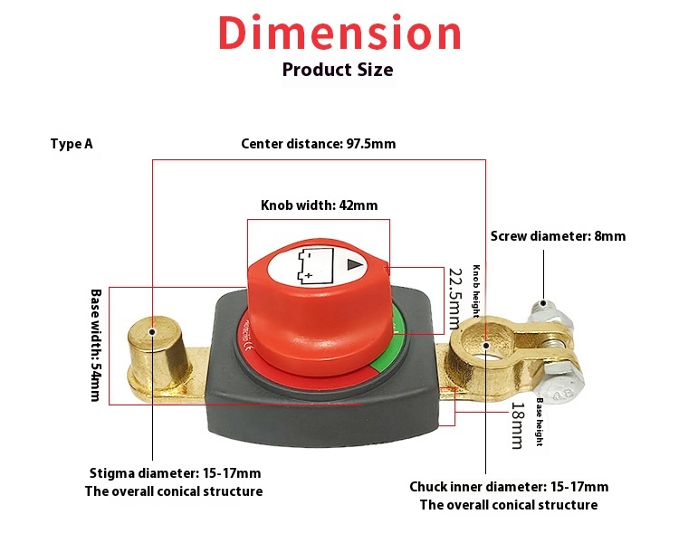 Title 10, New Brass Battery Pole Power Off One-piece