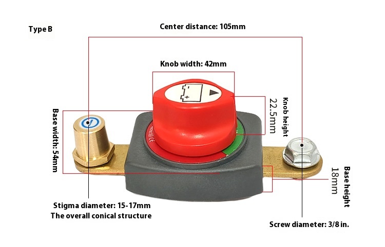 Title 6, New Brass Battery Pole Power Off One-piece