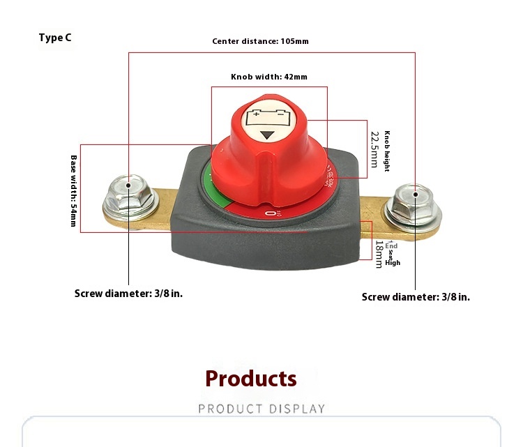 Title 2, New Brass Battery Pole Power Off One-piece