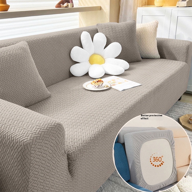 Universele allround vierseizoenen antislipbankhoes – donker koffiebruin, chaise longue plus