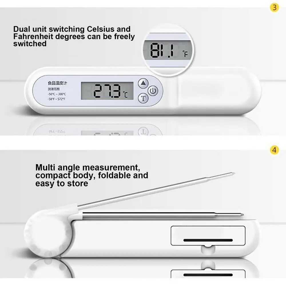 Oil Folding Probe Type Food Thermometer