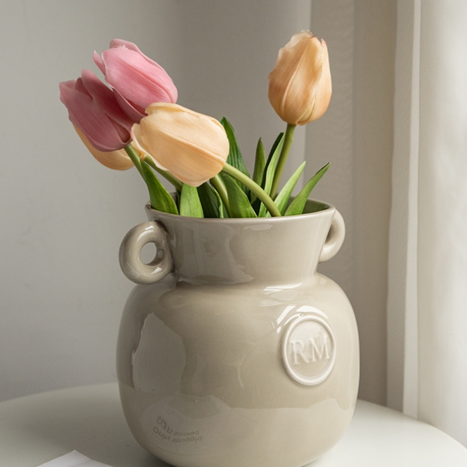 Title 5, Retro Binaural Ceramic Flower Container B & B D...