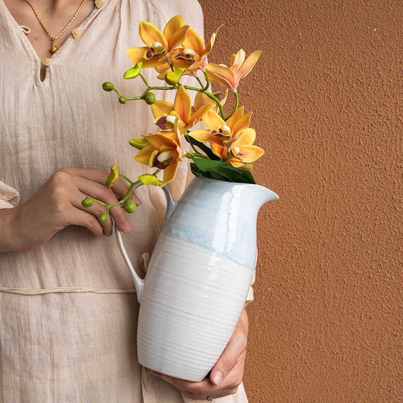 Chinese Ceramic Kettle Living Room Vase Slightly Flaw