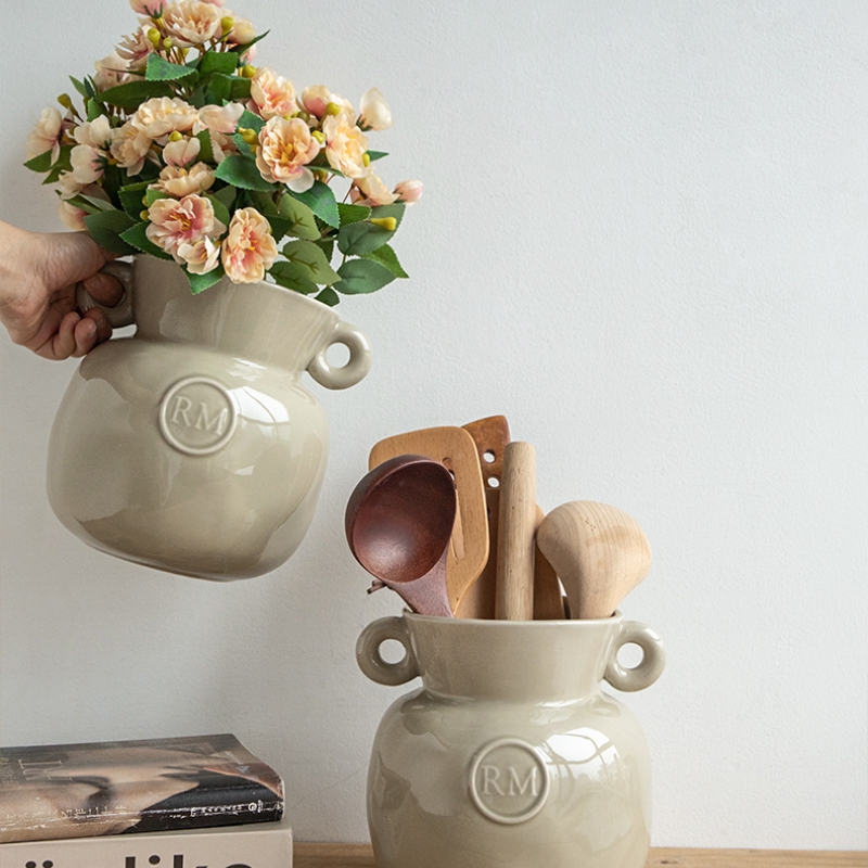 Title 4, Retro Binaural Ceramic Flower Container B & B D...