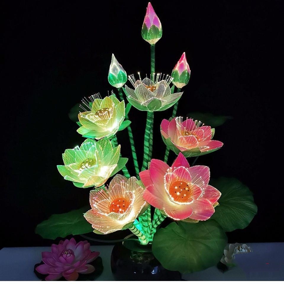 Title 2, Colorful Light Optical Fiber Lotus Lamp