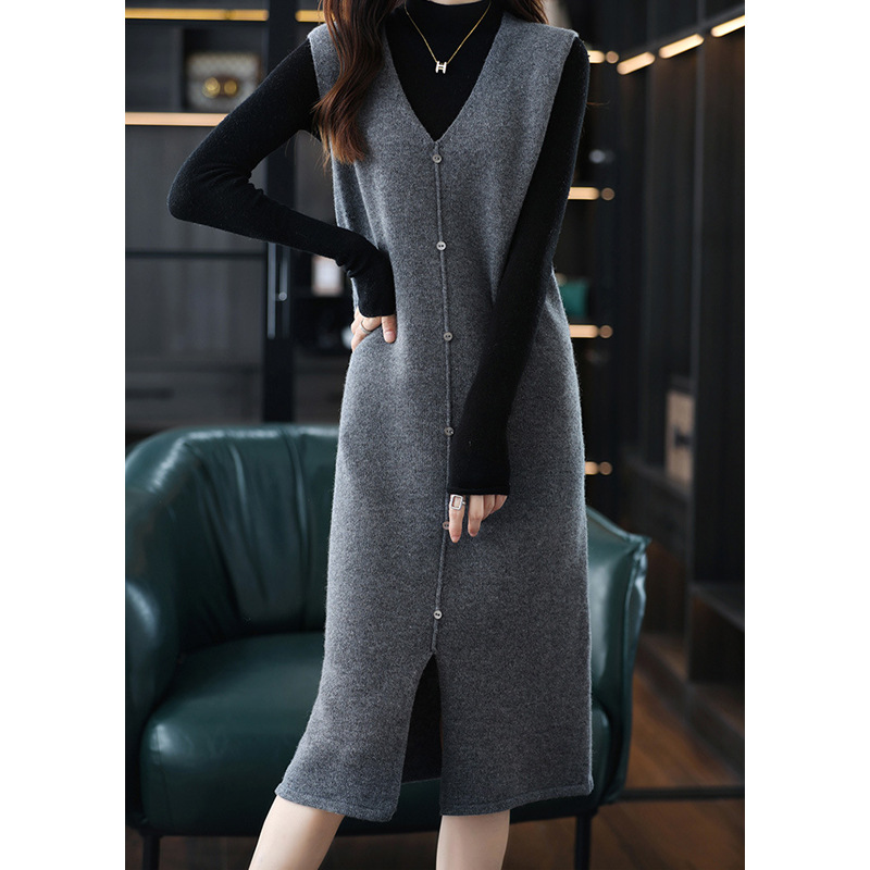 Title 4, Mid-length Over-the-knee Knitted Sweater Dress ...