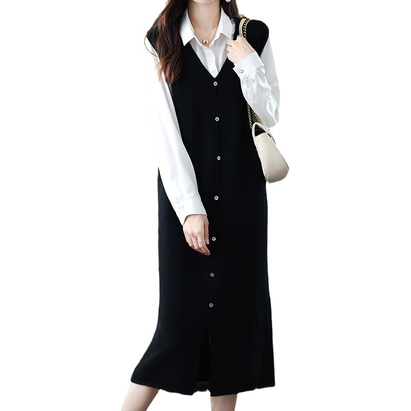 Title 7, Mid-length Over-the-knee Knitted Sweater Dress ...