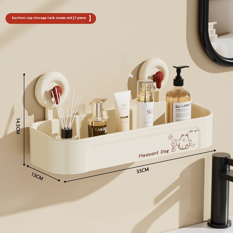 Title 6, Simple Black And Red Suction Rack Bathroom