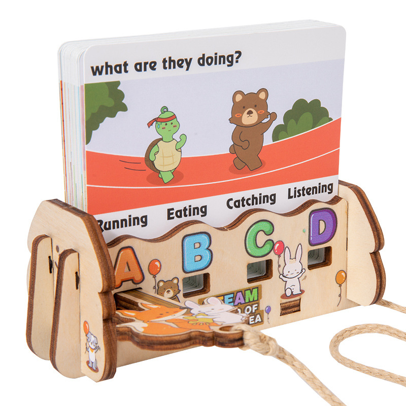 BleuRibbon Baby Wooden English Letter Card Toy – Educational and eco-friendly for early learning.