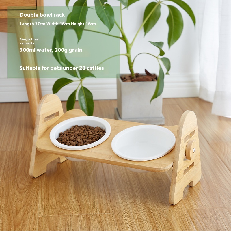 Bamboo Frame Double Bowl