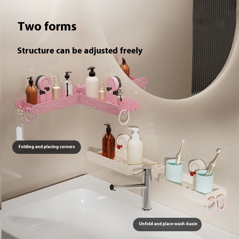 Title 4, Washstand Cosmetics Storage Rack Punch-free