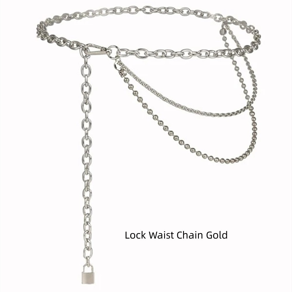 Lock Waist Chain Gold