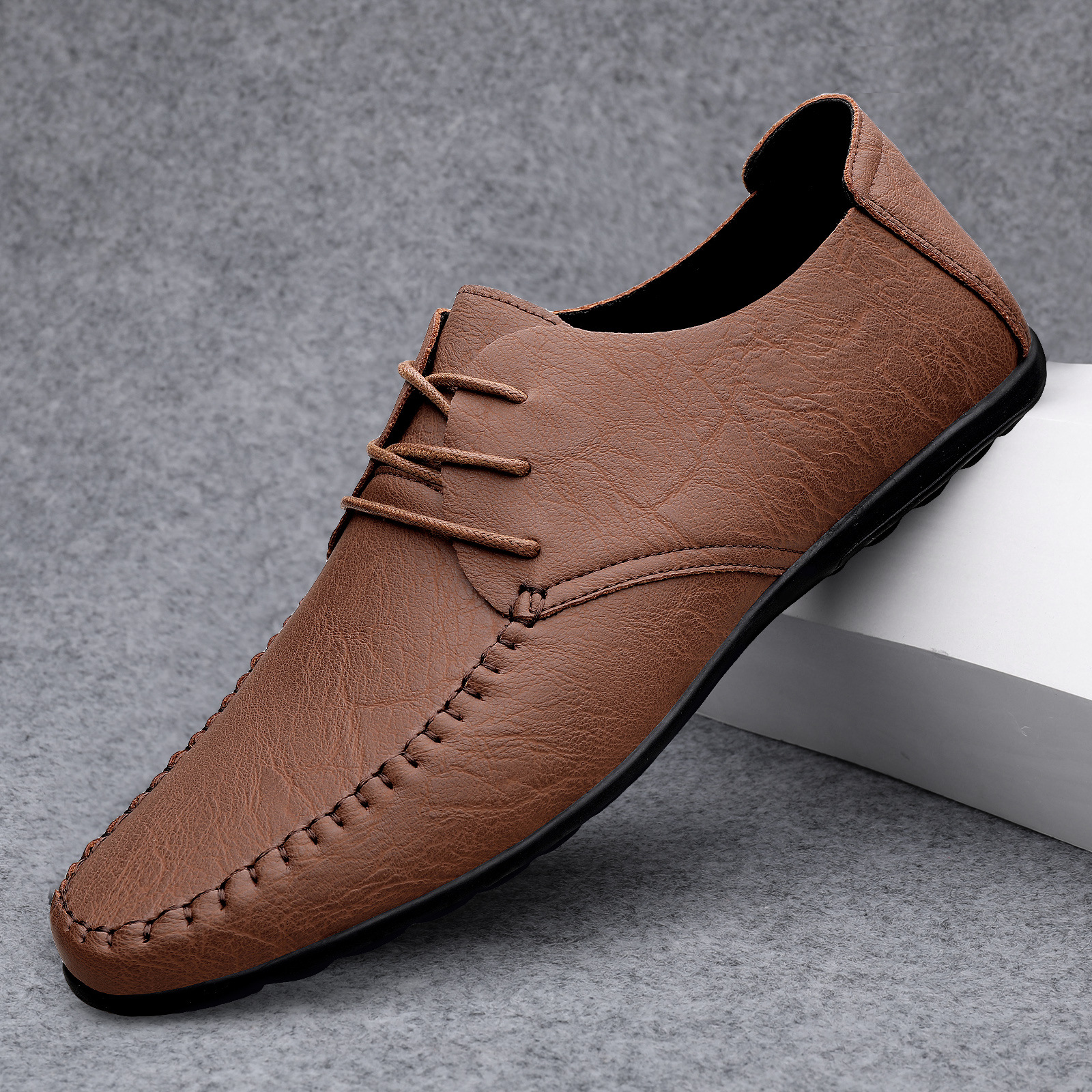 Title 4, Mens Business Casual Breathable Leather Shoes....