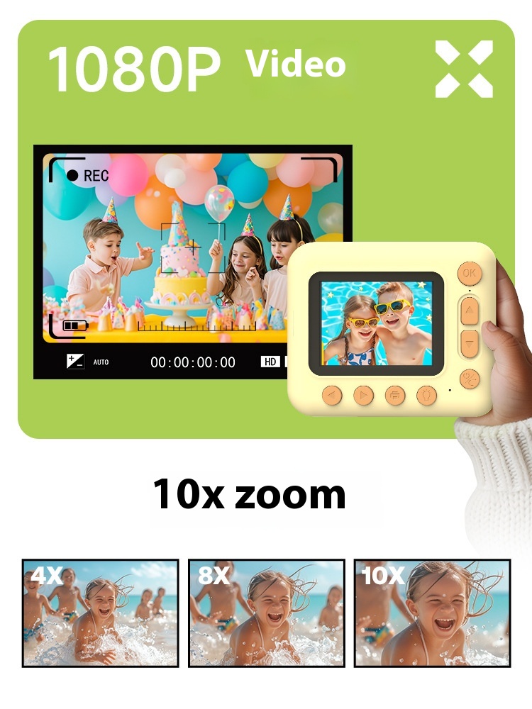 Title 4, Fotocamera per bambini con stampa 1080p Selfie ...