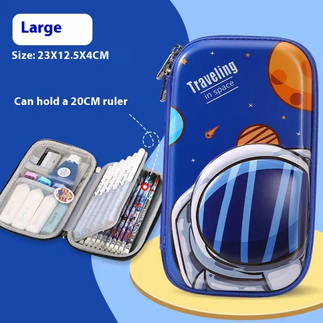 New EVA Elementary School Student Large Capacity Anti fall Pencil Stationery Box Spaceman Q Version - Shop at LoveMi