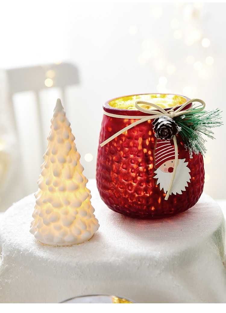 Title 4, Christmas Decoration Glass Candlestick Candle Cup