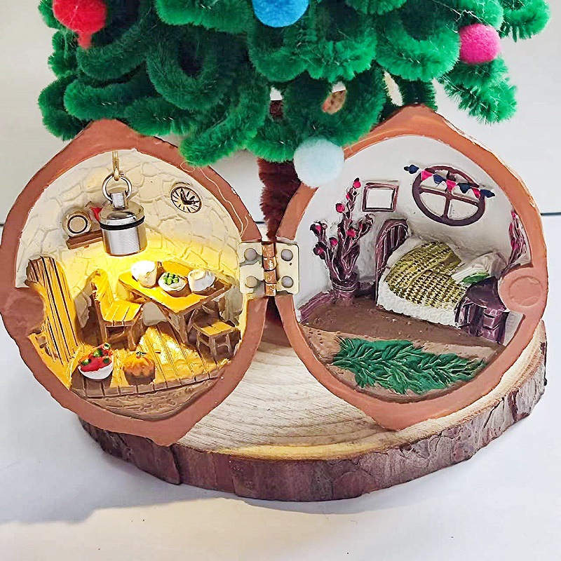 Title 4, Mini Miniature Walnut World Resin Crafts