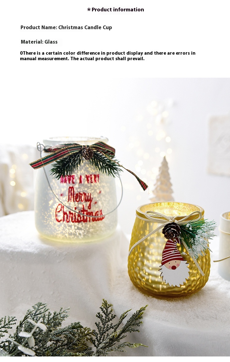 Title 5, Christmas Decoration Glass Candlestick Candle Cup