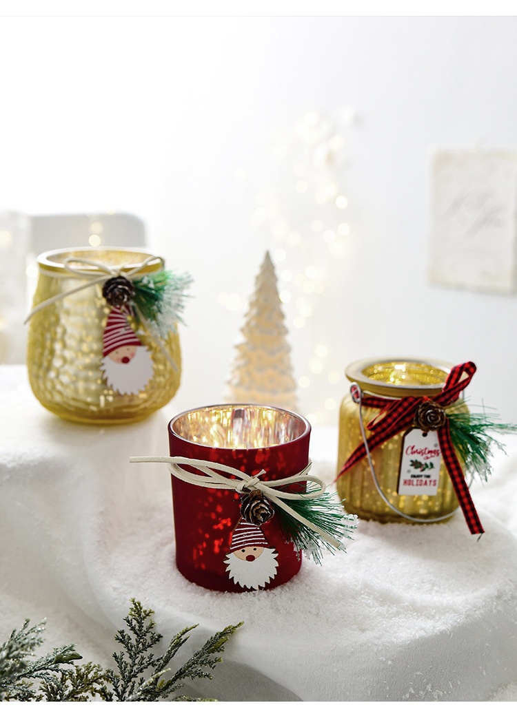 Title 2, Christmas Decoration Glass Candlestick Candle Cup