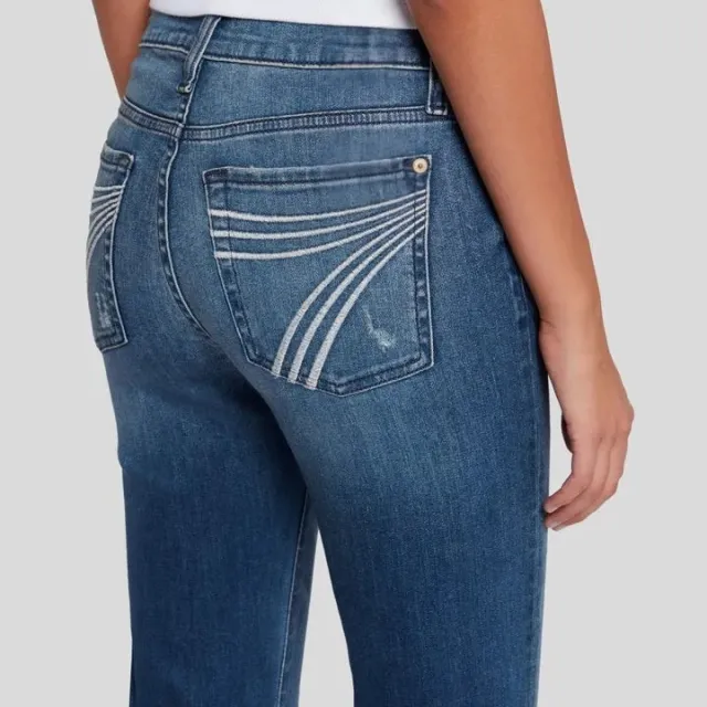 Retro Hip Lifting Stretch Bootcut Pants Blue - Shop at LoveMi