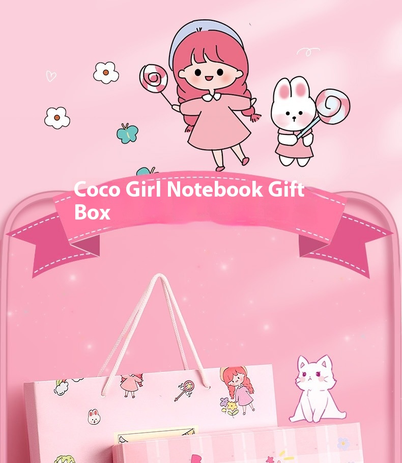 Title 2, Journal Book Set Gift Box Girl Heart Cute Gift Bag