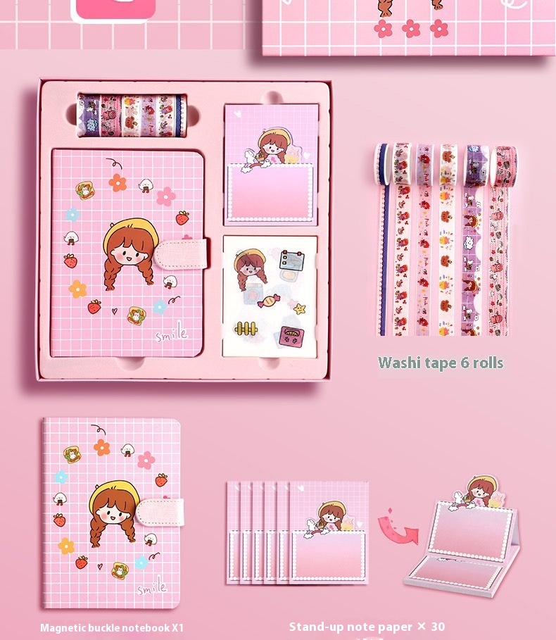 Title 8, Journal Book Set Gift Box Girl Heart Cute Gift Bag