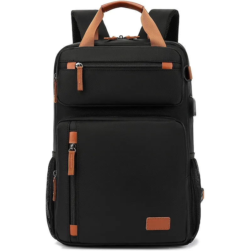 Student Large Capacity Waterproof Schoolbag 156-inch Computer Backpack - Black