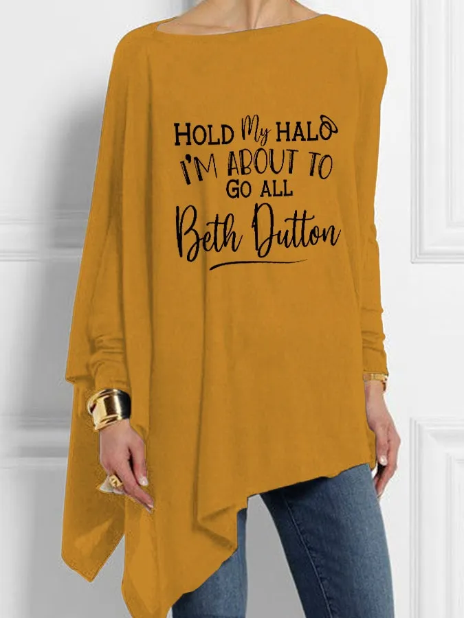 3D Digital Printing Long Sleeve Irregular Pullover Printed - Yellow