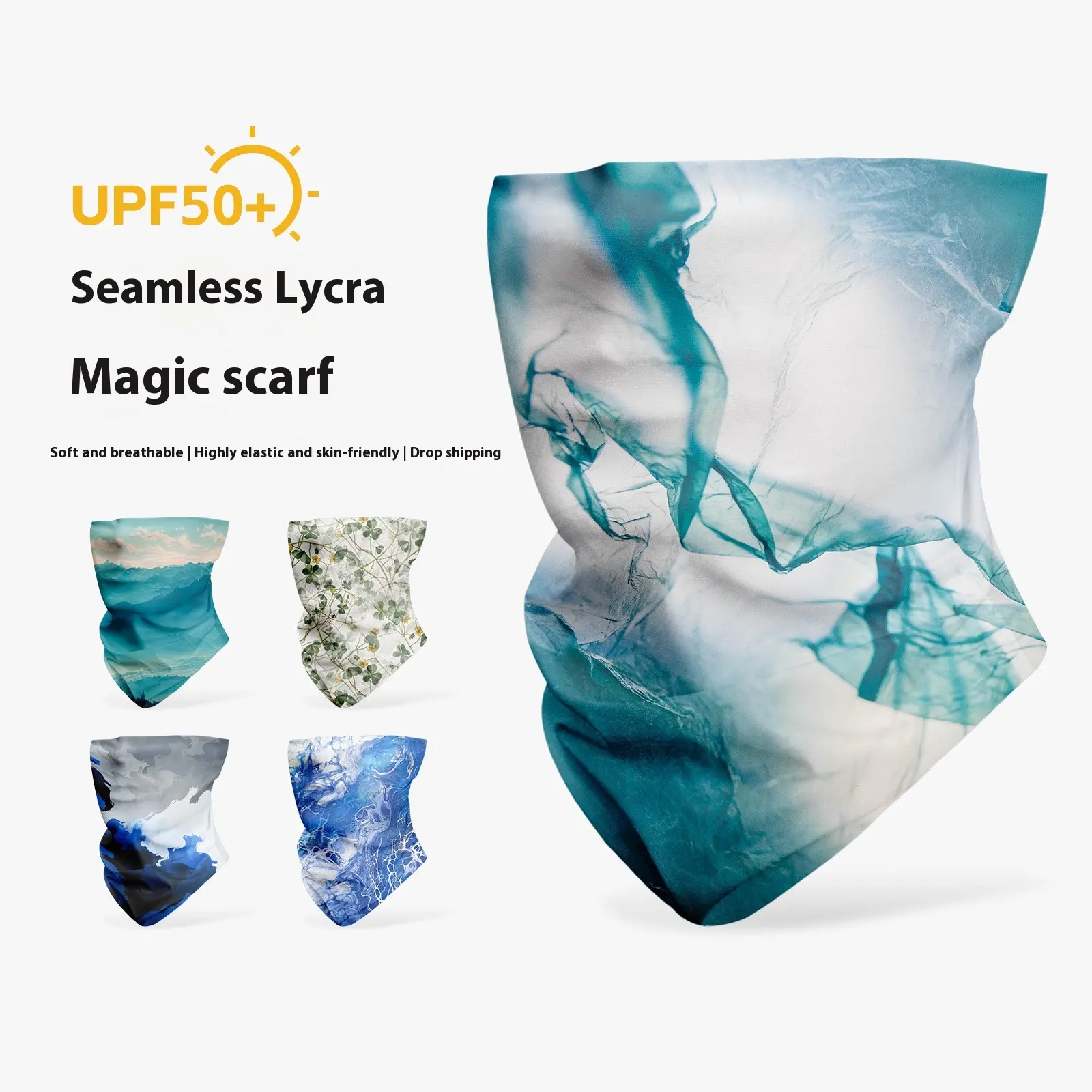 UPF50 Soft Sunscreen Face Towel Outdoor Sunshade