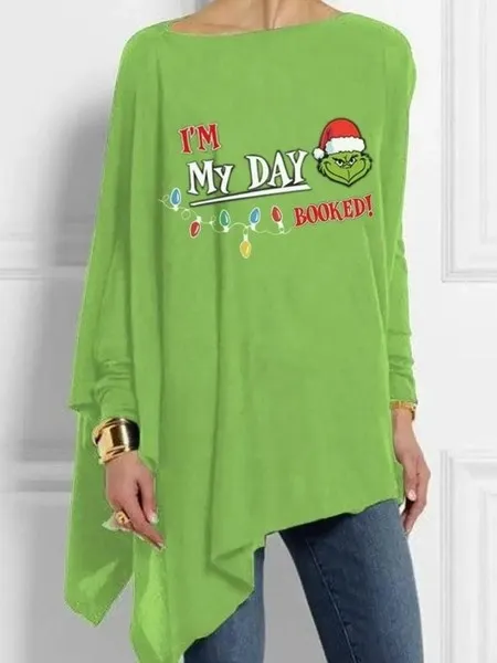 3D Digital Printing Long Sleeve Irregular Pullover Printed Green 3 - Shop at LoveMi
