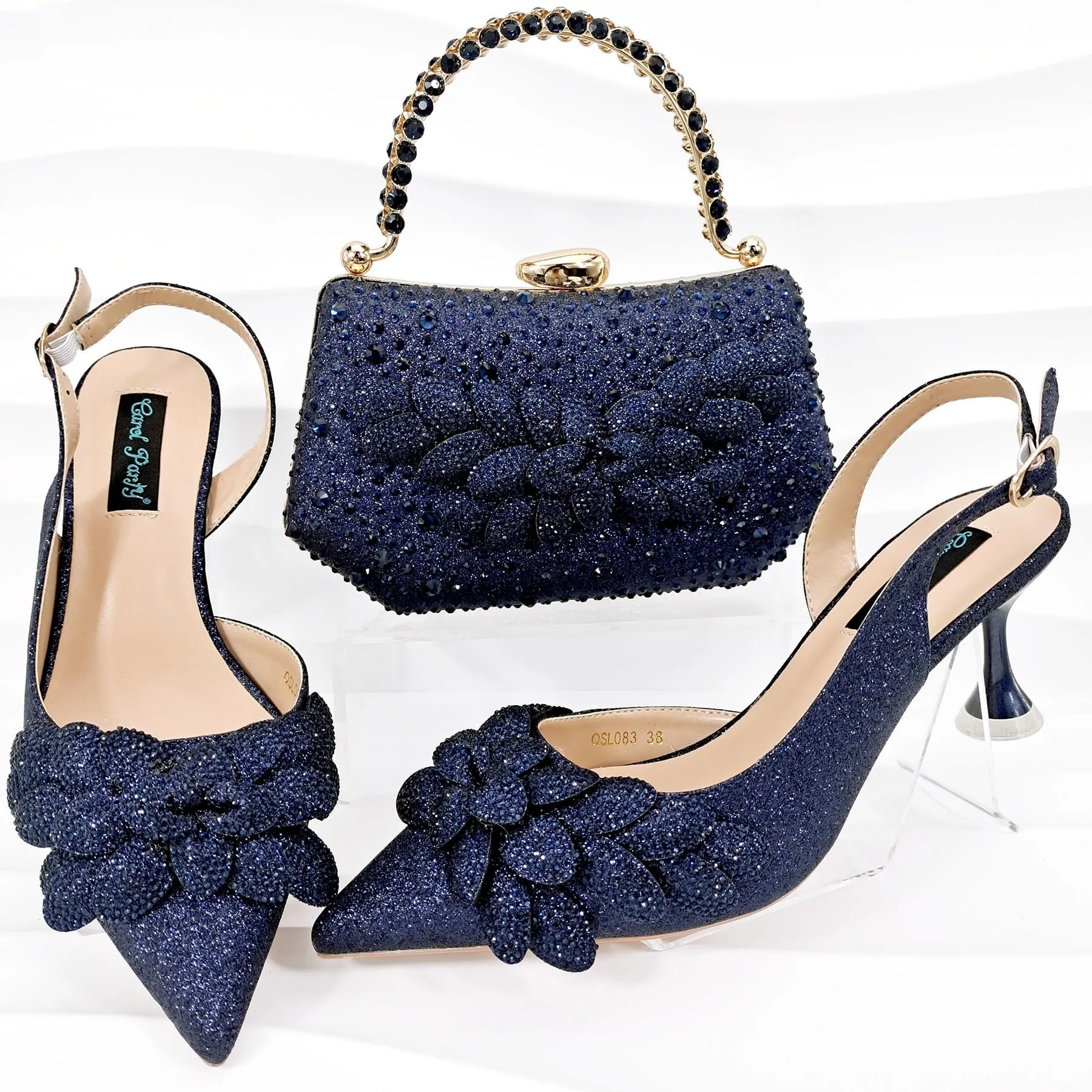 Ladies Party Shoes Bag Set Handmade Leaf