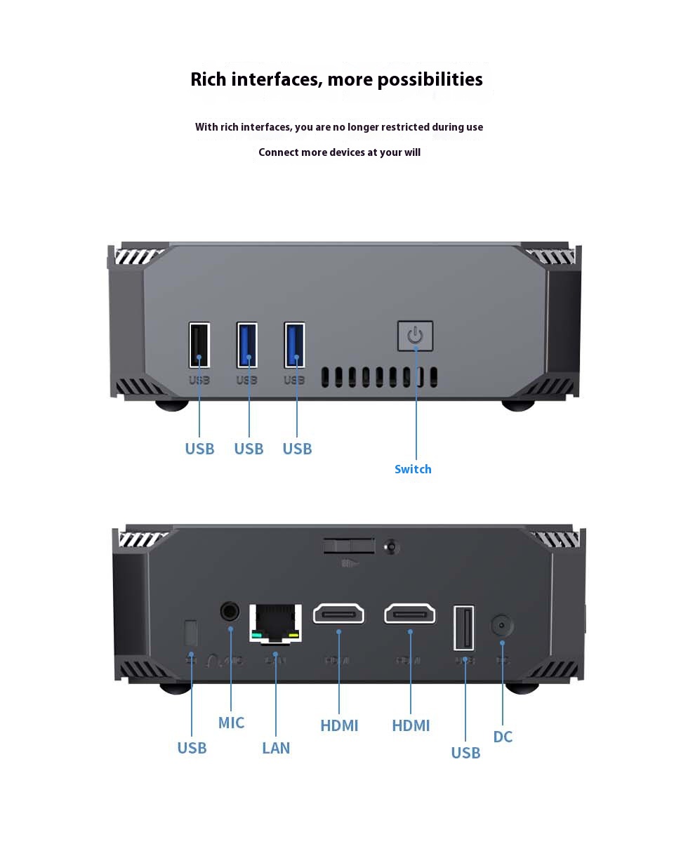 Scalable Hard Disk Optional WIFI6 Supports Three Screens