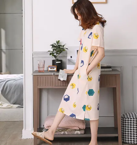 Long Sleeve Autumn Ins Two piece Homewear Suit Cubed Cat Dress - Shop at LoveMi