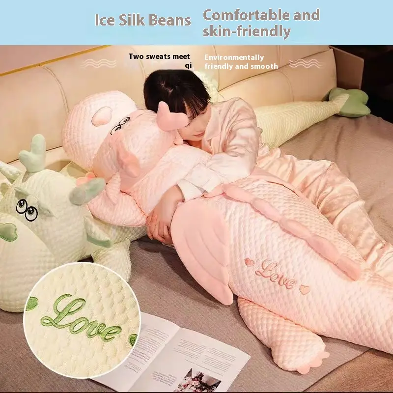 Dinosaur Ice Silk Beanie Fluff Plush Toy Pillow