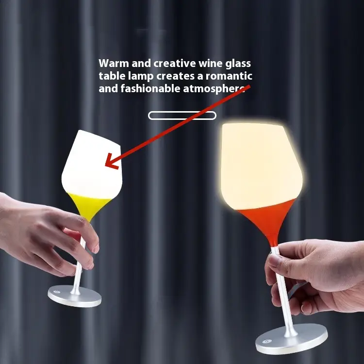 Creative Charging Wine Glass Red Atmosphere Table Lamp