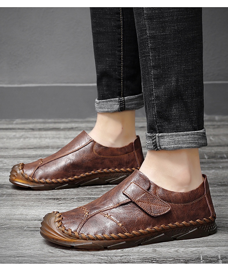 Title 14, Handmade Genuine Leather Mens Casual Shoes, Ou...