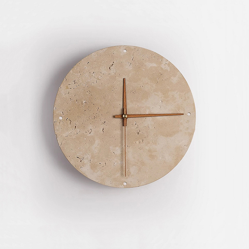 Title 6, Round Clock Yellow Cave Stone Wall Lamp