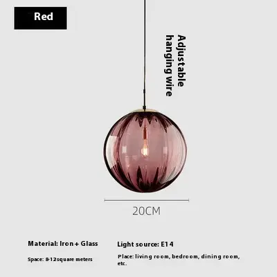 Simple Water-wave Glass Ball Creative Chandelier