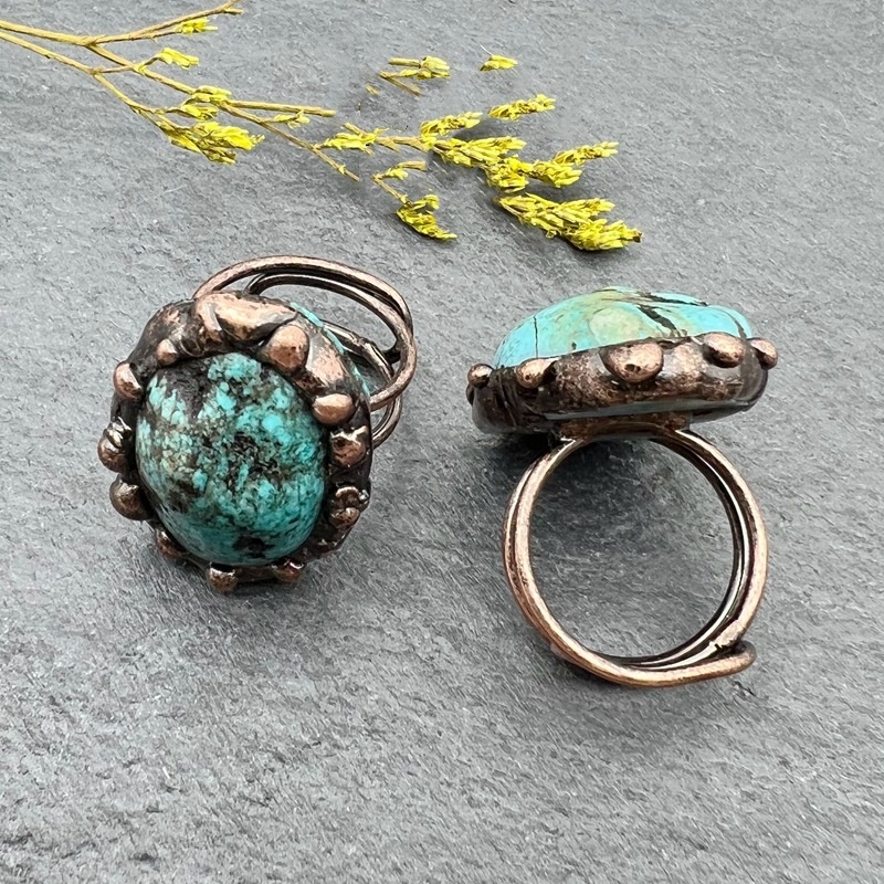 Natural Turquoise Amorphous Fashion Personalized Ring